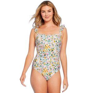 NWT Kona Sol Floral One Piece Swimsuit Women's Size XL